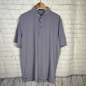Greyson Polo Shirt Mens XL Purple Golf Short Sleeve Striped Performance Stretch